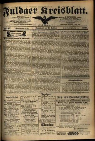 Zweite Ausgabe vom Samstag, den 18. Februar 1905.