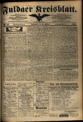 Zweite Ausgabe vom Samstag, den 18. Februar 1905.