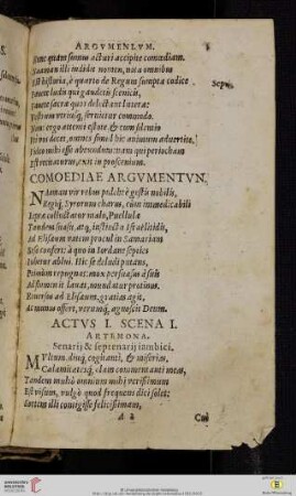Comoediae argvmentvm