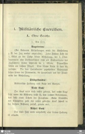 I. Militärische Exercitien