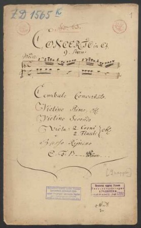Konzerte; cemb, orch; C-Dur