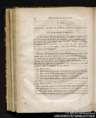 §. VI. Application. Solution de quelques problêmes de géométrie.