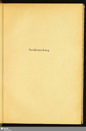 Nachbemerkung