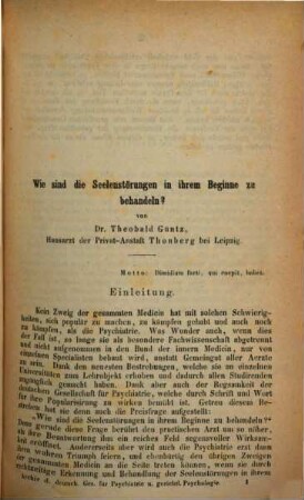 Archiv der Deutschen Gesellschaft für Psychiatrie und Gerichtliche Psychologie. 3. 1860