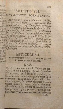 Sectio VII. Sacramentum Poenitentiae.