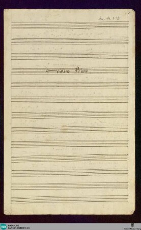 Symphonies - Don Mus.Ms. 232 (1. Ex.) : vl (2), vla, b; D; ZieC 3.17 ForC C19