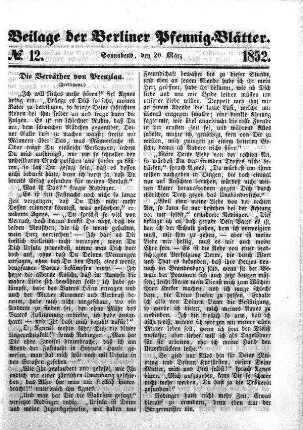 Beilage: No. 12, Sonnabend, den 20. März