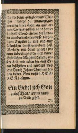 Ein Gebet sich Gott zubefehlen ...
