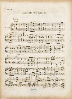 Grand Trio pour piano Harpe et Cor