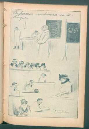 Conferencia anatómica en la morgue - [Dibujo]