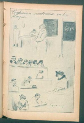 Conferencia anatómica en la morgue - [Dibujo]