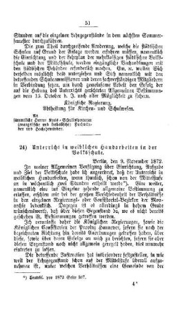 Unterricht in weiblichen Handarbeiten in der Volksschule : [V. Elementarschulwesen]