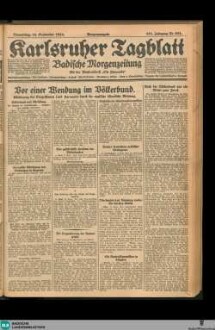 Karlsruher Tagblatt, Morgenausgabe