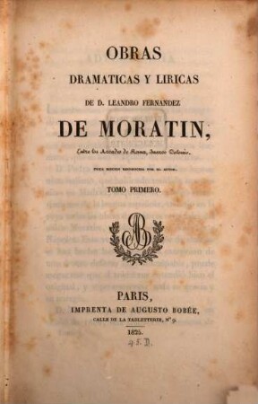 Obras Dramaticas y Liricas, 1