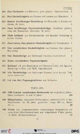 Textilien (Nr. 328-384)