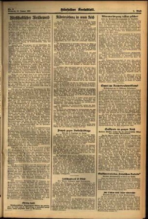 Zweite Ausgabe vom Mittwoch, den 19. Januar 1938.