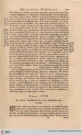Chap. VIII: La derniere introduction de la Foy Chrestienne dans la Chine