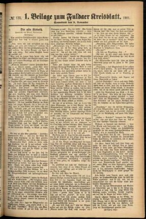 Zweite Ausgabe vom Samstag, den 09. November 1901.