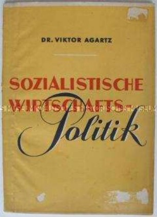 Broschüre mit dem Wortlaut der Rede von Victor Agartz auf dem Parteitag der SPD 1946 in Hannover