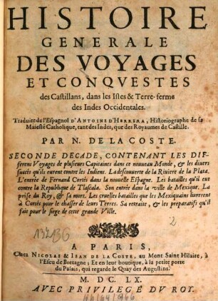 Histoire generale des Voyages ... dans les Isles ... des Indes occidentales, 2. 1660