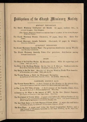 Publications of the church missionary society