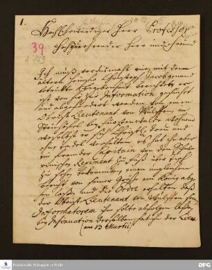 Brief von Johann Schultze an August Hermann Francke.