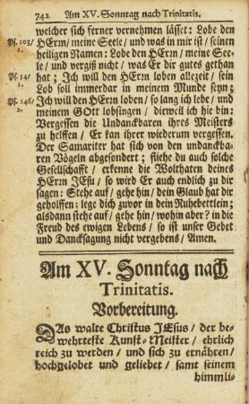 Am XV. Sonntag nach Trinitatis.