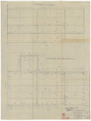 Grundriss Dachdecke und Decke über 2. Obergeschoß Werkstattgebäude