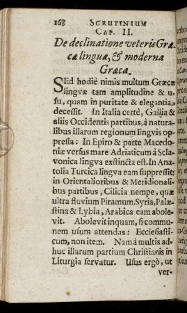 Cap. II. De declinatione veteris Græcæ linguæ, & moderna Græca.