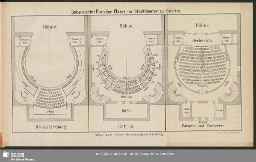 Uebersichts-Plan der Plätze im Stadttheater zu Görlitz