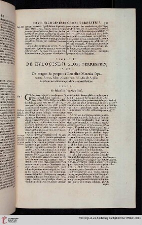 Sectio II: De Hylocinesi globi terrestris [...]
