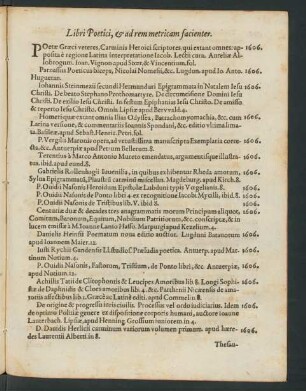 Libri Poetici, & ad rem metricam facientes.