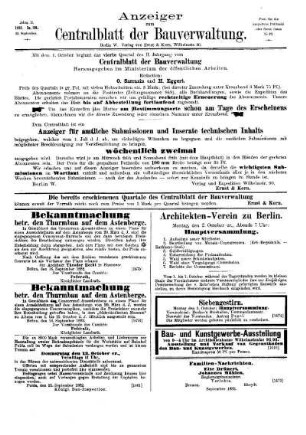 Anzeiger zum Zentralblatt der Bauverwaltung, No. 39