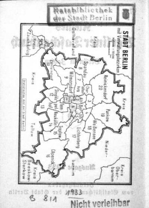 Stadt Berlin mit Verwaltungsbezirken