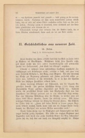 II. Geschichtliches aus neuerer Zeit