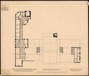 Stadthaus Schinkelwettbewerb 1898: Teilgrundriss 2. OG 1:200