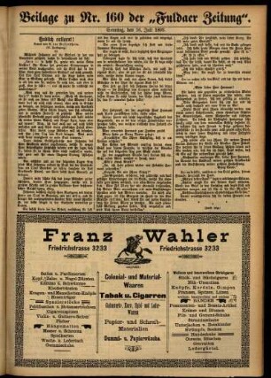 Zweite Ausgabe vom Sonntag, den 16. Juli 1893.