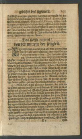 Das sechste capittel / von den mitteln der seligkeit