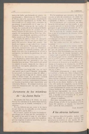 A los obreros italianos : (Prólogo del libro "Deberes del hombre".)
