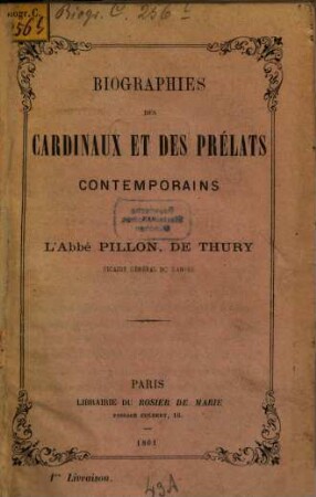 Biographies des cardinaux et des prélats contemporains, 1. Le Cardinal I. Antonelli