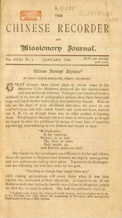 No. 1. January, 1900