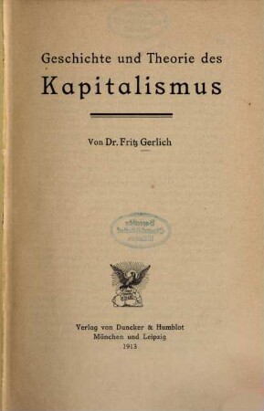 Geschichte und Theorie des Kapitalismus