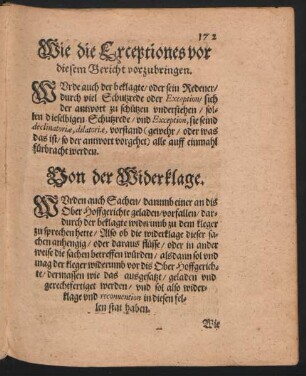 Von der Widerklage.