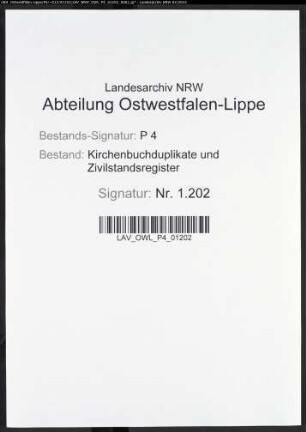 Zivilstandsregister der Stadt Iserlohn (G 1811). (Gemeinde: Iserlohn, Stadt)