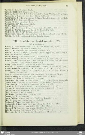 VII. Frankfurter Bezirksverein.