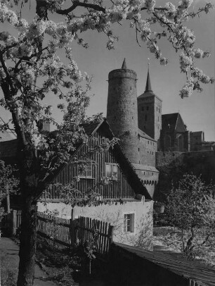 Bautzen. Alte Wasserkunst und Michaeliskirche, Ansicht von Süden