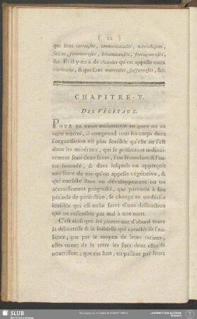 Chapitre V. Des Végétaux