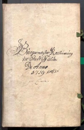 IX A 1 - Alte Stadtrechnungen (1719 - 1720)