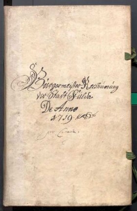 IX A 1 - Alte Stadtrechnungen (1719 - 1720)