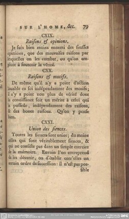 CXX. Raisons & motifs